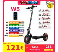 Scooter elettrico W5 Pneumatico gonfiabile da 8,5 pollici 350W 36V7.8Ah Velocità massima 30 km/h Portata 24-34 km Doppio freno con scooter elettrici APP Black