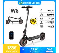 Scooter elettrico W6 10 pollici 500W Motore 36V 7.8Ah Batteria 35 km/h Velocità massima E-Scooter pieghevole con APP Doppi freni Scooter