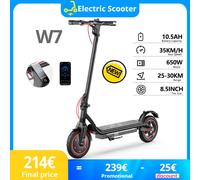 Scooter elettrico W7 Motore da 8,5 pollici 650W Batteria 36V10.5Ah Portata 27-37 km Velocità massima 35 km/h Doppia sospensione Voltix APP Freno a disco