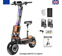 Scooter elettrico X8 Pro a doppio motore 8000W 60V 38.8AH Pneumatico da strada da 13 pollici 95 km/h LCD a lungo raggio 120 km con sedile e atmosfera leggera 8000W-60V-38.8AH
