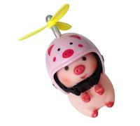 Scooter Handlebar Ornament - Cartoon Animal Helmet Figure , Motorcycle Front Mount Cute Swine Doll Accessory Kit , Kids Adults Riding Styling Display Toy | Vehicle Personalization Fun Gift Outdoor