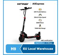 Scooter Hitway E, certificato stradale (Abe), scooter elettrico per adulti da 10 pollici, batteria da 15,6 Ah, motore da 500 W BLACKRED
