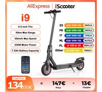 IScooter i9 Scooter elettrico 350W Scooter per adulti 7.5Ah 30 km/h Scooter pieghevoli 8.5 pollici a nido d'ape pneumatico scoorter electrico I9