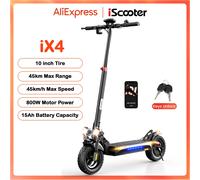 Scooter iScooter elettrico iX4 Motore 800W 48V 15Ah Portata 40-45 km Velocità 45 km/h Doppio freno a disco pieghevole fuoristrada eScooter con app