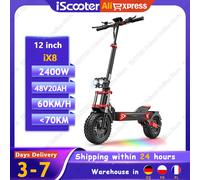 Scooter iX8 Scooter elettrico 2400W Doppio motore 48V20Ah Scooter fuoristrada Elettrico per adulti 12 pollici Pneumatico per pendolari urbani E-Scooter