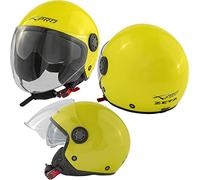 Scooter Jet Casco Moto Visiera Lunga Parasole ECE 22 06 Certificato Fluo A-Pro M