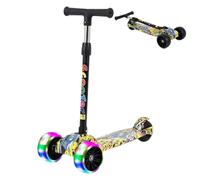 Scooter leggero, scooter pieghevole per bambini, scooter portatile colorato con LED, pneumatico antiscivolo a tre ruote, per le vacanze di compleanno