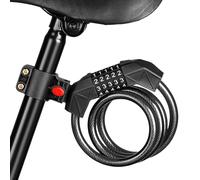 Scooter Lock, 4 Feet Cycle Lock Combination for Motorcycles, 5-Digit Coiled Secure Chain, Resettable Integrated Stroller Alarm, Heavy-Duty Security for Mountain Bikes and Scooter