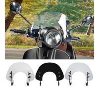 Scooter Parabrezza Flyscreen Deflettori Visiera per Vespa Primvera 50 125 150 Primavera50 Primavera125 2017 2018 2019 2020 2021 2022 Sport Biciclette Parabrezza Antivento (Schermo chiaro-corto)
