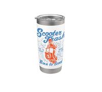 Scooter - Pattumiera retrò stile invecchiato, design umoristico Bicchiere termico in acciaio inox doppia parete
