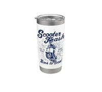 Scooter - Pattumiera retrò stile invecchiato, design umoristico Bicchiere termico in acciaio inox doppia parete