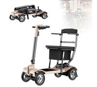 Scooter Per Anziani,Mobilità Elettrica Di Lusso,Design Comodo E Pieghevole,Certificazione Aeronautica,Autonomia 20 Km Con Faro A LED,Per Anziani E Disabili Gold,15A