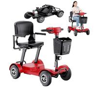 Scooter Per Anziani, Veicolo Elettrico A Quattro Ruote Per Disabili, Bicicletta Per Anziani Pieghevole E Alimentata A Batteria red,12A