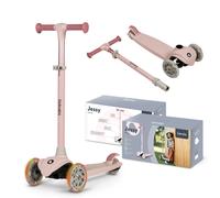 Lionelo Jessy Monopattino Evolutivo per Bambini 3+ anni fino a 50kg Scooter con ruote LED Pedana antiscivolo Freno d'Acciaio Regolabile in 4 Altezze Monopattino bambini Leggero 2.3kg
