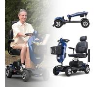 Scooter per disabili per anziani e adulti, sedia a rotelle elettrica pieghevole, scooter per disabili a 4 ruote con ampia autonomia di viaggio, capacità di 300 libbre,Blue