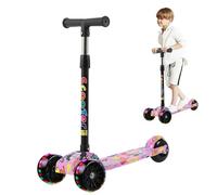 Scooter pieghevole per bambini, ragazzi scooter - Scooter portatile colorato con LED - Pneumatico antiscivolo a tre ruote, per le vacanze di compleanno
