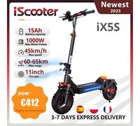 Scooter Scooter elettrico da 11 pollici iX5S 48V 15Ah 1000W 65 km Portata 45 km/h Scooter elettrici pieghevoli a doppia sospensione fuoristrada