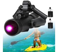 Scooter Subacqueo Upgrade 500W con 5 Luci Cangianti/Maniglia Girevole E Pieghevole A 360°/Batteria Rimovibile da 4400 mAh,Telecomando da Polso,per SUP/Tavole/Stand Up Paddle Board,2battery