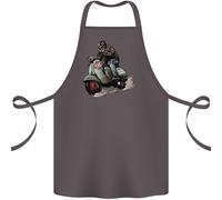 Scooter Teschio Mod Ciclomotore Moto Motociclista Cotone Grembiule 100% Organico