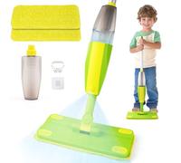 Scopa a Spruzzo Giocattolo per Bambini - Set Pulizia Bambini Montessori con 2 Panni Lavabili e Supporto per Pulire il Pavimento | Kids Spray Mop, Scopa Bambini Gioco 3+ Anni,Gioco Educativo Montessori