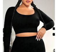 Scopa a T da donna con collo solido, slim fit e scollo rotondo 1XL,2XL,3XL,4XL,5XLColore unicoTessuto