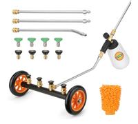 Scopa ad acqua per idropulitrice 2 in 1, pulitore per sottoscocca 16 pollici, Rondella ad alta pressione per auto con Cannone Schiumogeno/Guanto, pulitore di superficie 1200-4000 PSI