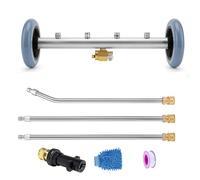 Scopa ad acqua per idropulitrice, pulitore per sottocarro a doppia funzione con adattatore compatibile con Karcher K2 K3 K4 K5 K6 K7, lavaggio sotto auto con 3 bacchette di prolunga, 4 ugelli, 4000