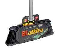 Scopa biattiva per Interni. Manico in Alluminio. Doppia setola. Altezza Totale 140 cm. Superleggera. 100% Made in Italy.