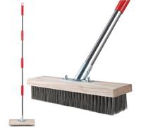 Scopa con Manico Telescopico in Acciaio Inossidabile per Pavimenti Esterni