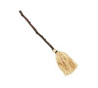 Scopa da befana, strega, Misura: 125 cm, Colore marrone e color paglia