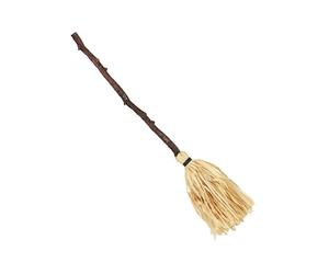 Scopa da befana, strega, Misura: 125 cm, Colore marrone e color paglia