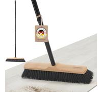 Scopa da Camera con Gambo, Scopa Raccoglipolvere in Legno, Setole Fini e Morbide, 40 cm di Larghezza, per Piastrelle, Laminato e Parquet