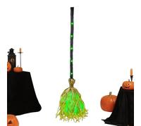 Scopa da, decorazione per Halloween, con luci a LED verdi, per Halloween, decorazioni per porte, portico, casa, esterni, feste, cortile, interni, pareti, casa, patio