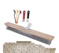 Scopa da esterno robusta, spazzola per scopa in acciaio, scopa da terrazza con supporto in metallo per terrazzo, pavimenti in piastrelle in pietra di cemento