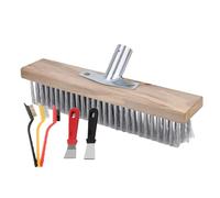 Scopa da giardino per esterni, scopa in filo di acciaio inossidabile da 20/30/50 cm, set di scopa per esterni a 6 fili, spazzola per tappeti a setole dure, spazzola rigida per cortile, forniture per