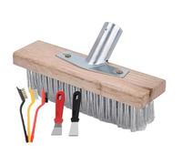 Scopa da giardino per esterni, scopa in filo di acciaio inossidabile da 20/30/50 cm, set di scopa per esterni a 6 fili, spazzola per tappeti a setole dure, spazzola rigida per cortile, forniture per