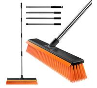 Scopa da Giardino Per Lavori Pesanti con Raschietto in Gomma Spazzola per