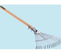 SCOPA DA GIARDINO RASTRELLO PER ERBA PROFESSIONALE 22 DENTI CON MANICO LEGNO