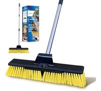 Scopa da giardino resistente per esterni, 40,6 cm, spazzola rigida e manico in metallo per spazzare cortile, giardino e terrazze