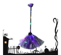 Scopa Da Halloween Oggetto Di Scena Ornamento A Mano Con Luce LED Luminoso