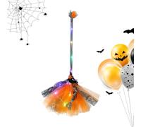 Scopa Da Halloween Oggetto Di Scena Ornamento Luminoso LED Portatile