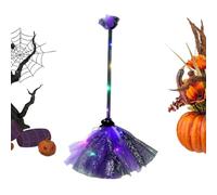 Scopa Da Halloween Oggetto Di Scena Ornamento Realistico A Mano Con Luce