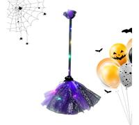 Scopa Da Halloween Oggetto Di Scena Ornamento Realistico A Mano Con Luce