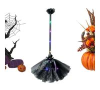 Scopa Da Halloween Oggetto Di Scena Ornamento Realistico A Mano Con Luce