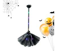 Scopa Da Halloween Oggetto Di Scena Ornamento Realistico A Mano Con Luce