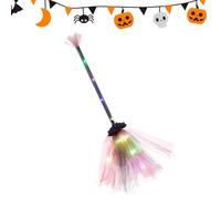 Scopa Da Strega A LED Di Halloween: Illuminato, Accessorio A Bacchetta Luminosa | Strumento Per Esibire Costumi Spaventosi, Decorativo Di Spiriti Del Terrore, Attrezzatura Notturna