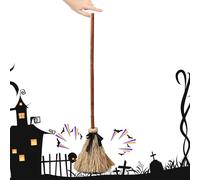 Scopa Da Strega | Scopa Illuminata Con Sensore Di Movimento,Effetti Sonori Spaventosi, Decorazione Halloween Da 110 Cm Per Portico Casa Stregata