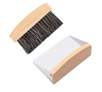 Scopa da Tavolo, Mini Paletta e Spazzola, Scopa in Legno e Metallo, Set Scopa da Tavolo, Set di Spazzole da Tavolo per la Pulizia di Tavoli, Polvere e Sporcizia, Scopa Nera, Vanga Bianca