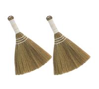 Scopa di paglia da 2 pezzi: strumento rustico per la pulizia della polvere