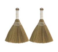 Scopa di paglia da 2 pezzi: strumento rustico per la pulizia della polvere
